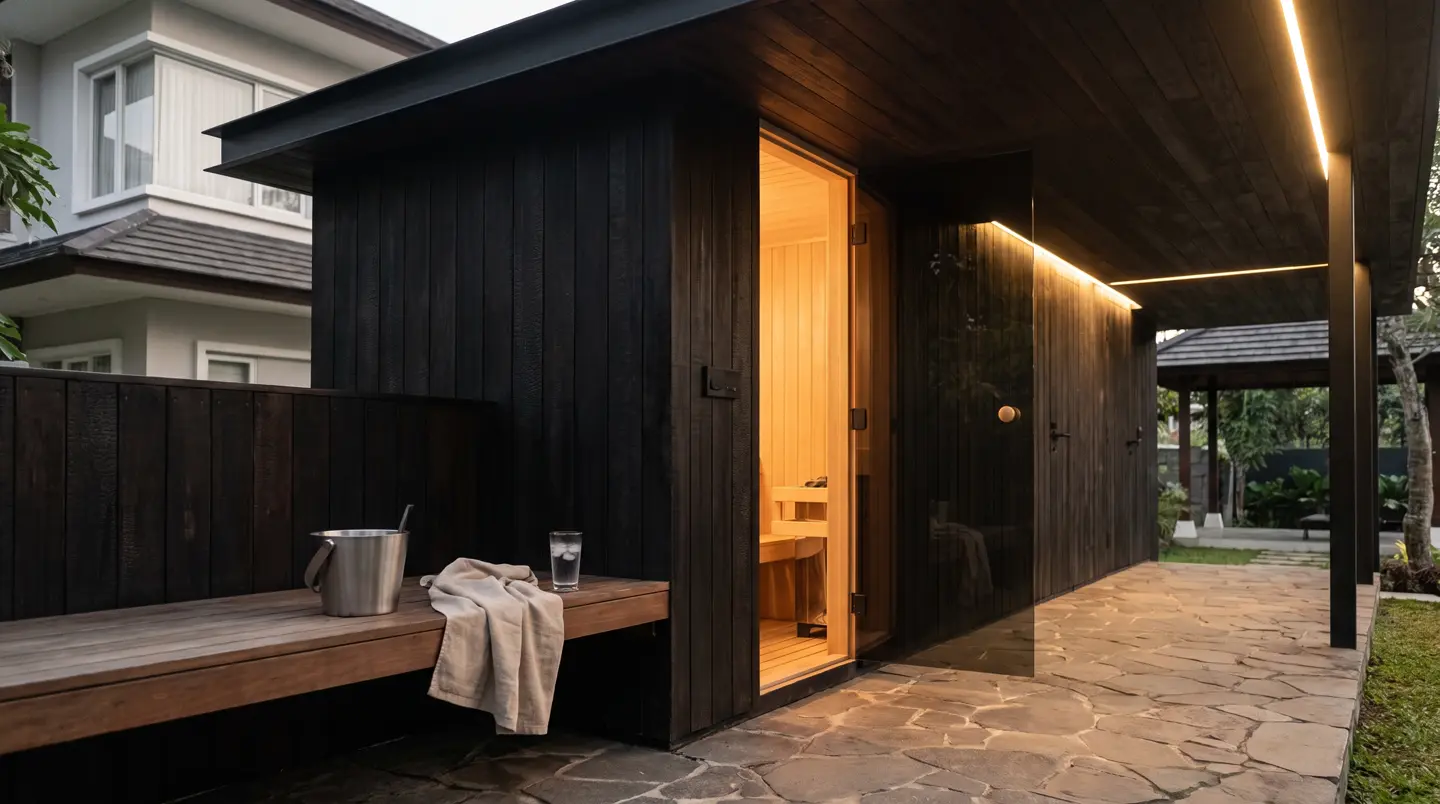 Proyek Recovery zone gym: sauna 8 orang dan dua ice bath di Pusat kota, Pekanbaru